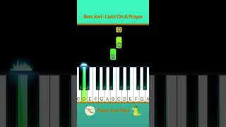 Bon Jovi  Livin’ On A Prayer  EASY Piano TUTORIAL by Piano Fun Play shorts [upl. by Llyrat]