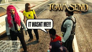 FIRST DAY IN TOWNSEND RP  RUN IN WITH COPS IN GTA RP [upl. by Gwenneth]