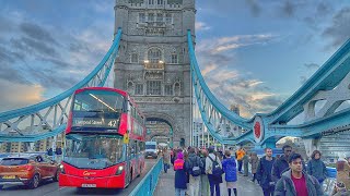 England London Walk  Tower Bridge to Westminster Bridge Big Ben London Eye 4K HDR [upl. by Woodson391]