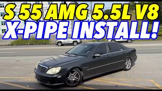 Mercedes S 55 Kompressor AMG 55L V8 w XPIPE INSTALL [upl. by Korff]