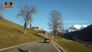 Switzerland 4K  Gstaad  Wimmis  Evening scenic drive [upl. by Annavas745]