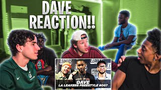 AMERICANS REACT TO DAVE  LA LEAKERS FREESTYLE [upl. by Cuhp]