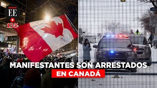 Canadá Policía desaloja manifestantes a la fuerza en Ottawa  El Espectador [upl. by Tiossem]