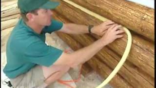 How To Caulk a Log Home Wide Cracks [upl. by Jade]