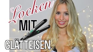 LOCKEN mit GLÄTTEISEN für Anfänger  Haar Tutorial 2017  Locken machen mit dem Lockenstab [upl. by Aila517]