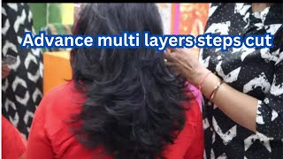 Advance multi layers onion steps haircut straight silky medium hair ko bounce dene ke liye ye cut [upl. by Baalman]