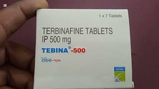 Tebina 500 Tablet  Terbinafine Tablets Ip 500mg Uses  Tebina 500mg Tablet uses Side effects Dosage [upl. by Aimek]