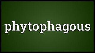 Phytophagous Meaning [upl. by Yraccaz]