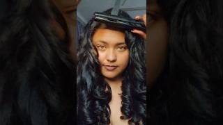 DID IT WITH A FLAT IRON THIS TIME curls flatironcurls howtomakecurls curlyhair tutorial [upl. by Jeno]