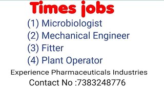 Lupin Pharmaceuticals Companies Jobs  Diploma Engineering jobs Times jobs [upl. by Dario]