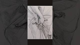 how to draw hand and Drapery folds shortstutorial sketchingdrawing handgesture visualart draw [upl. by Eahsram428]