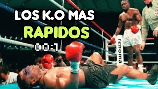 Los 10 NOCAUTS MÁS Rápidos de la Historia del BOXEO Peleas Increíbles [upl. by Ahselat]