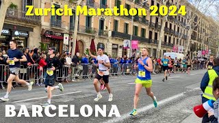 Zurich Marató de Barcelona 2024  CHEERING for Barcelona Marathon in Spain [upl. by Ladonna]