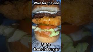 French Big burger 360 degree shots burger europeinfo food shorts vlogs youtubeshorts viral [upl. by Reifinnej]