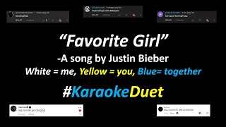 Justin Bieber  Favorite Girl Karaoke Duet Version  duetkaraoke cover singwithme [upl. by Oliver]