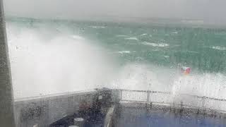 Dover to Calais ferry in very rough seas high waves and big swell [upl. by Ynatsed]