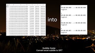 Convert Subtitle Excel formatting to SRT formatting Excel to SRT [upl. by Winfield137]