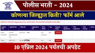 पोलीस भरती  2024 कोणत्या जिल्ह्यात किती फॉर्म आले  10 एप्रिल 2024 पर्यंतची अपडेट [upl. by Matias512]