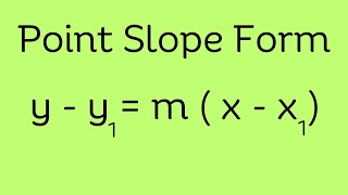 Point Slope Form [upl. by Ontina]