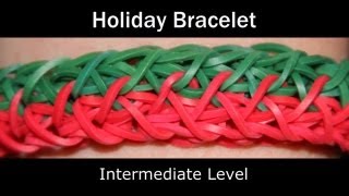 Rainbow Loom® Holiday Bracelet [upl. by Yednarb]