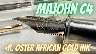 Majohn C4 Eyedropper  Robert Oster African Gold • Fountain Pen amp Ink Review [upl. by Engedus]