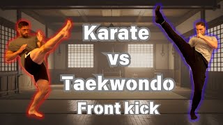 Karate vs Taekwondo comparing kicks [upl. by Wait]