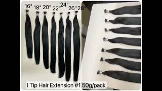 FH 1 colored I tip human hair extensions50gbag161 28inch [upl. by Ahsikcin569]