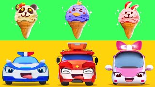 アイスクリームの歌  はたらく車  赤ちゃんが喜ぶ歌  子供の歌  童謡  アニメ  動画  ベビーバス BabyBus [upl. by Mickelson]