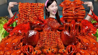 오징어 🦑 해물 알찜 가리비 불닭볶음면 먹방 amp 레시피 Squid Scallop Roe Seafood Boil amp Fire Noodles Mukbang ASMR Ssoyoung [upl. by Rosenthal]