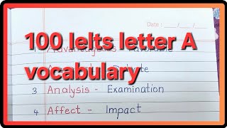 100😱 Ielts letter A vocabulary synonyms  Ielts vocabulary [upl. by Einwahr]