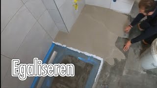 Badkamervloer EgaliserenUitvlakken Complete Badkamer Betegelen 93 [upl. by Adnoved]