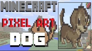 Minecraft Pixel Art  Dog Tutorial [upl. by Rebm]