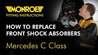 How to replace Front Shock Absorbers  Mercedes CClass [upl. by Marna831]