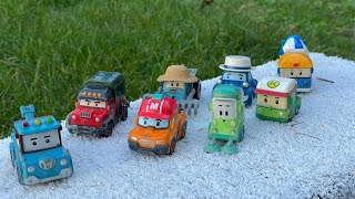 Looking Robocar Poli and friends  Toys Robocar Poli  Poacher  Tracky  Musty  Mark  Rody  Poli [upl. by Blane]