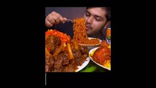 Ramen noodles and mutton curry with Schezwan rice mukbang eatingshow food india indiancurry [upl. by Suoivatco]