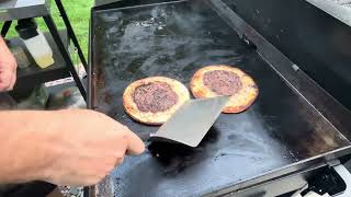 Blackstone Cooking Burger Tacos  Griddle Cooking on the Flat top Grill Recipes [upl. by Yeuh]