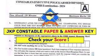 JKP Constable Paper and Answer Key 2024  Check your Score  JKP Constable Answer key [upl. by Yrrek743]