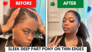 Protective Ponytail Hairstyle on Natural Hair Thinning Edges  ft Hergivenhair [upl. by Clift424]