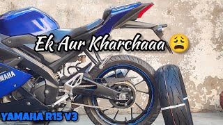 Changing rear tyre in R15 V3 CEAT ZOOM  ABHISHEK KHULLAR [upl. by Sacul]