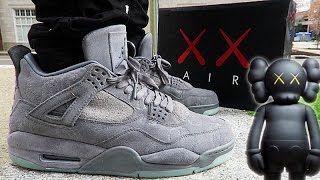 2017 AIR JORDAN 4 quotKAWSquot REVIEW amp ON FEET [upl. by Leraj577]