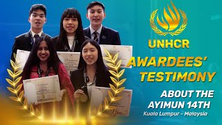 Awardees’ Testimony of the UNHCR Council AYIMUN 14th [upl. by Jael945]