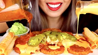 ASMR Crispy Hashbrowns w Chili Cheese Sauce Nachos Taquitos No Talking [upl. by Eeliram5]