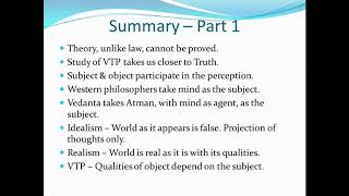 Vedantic Theory of Perception Part 2 [upl. by Kutchins]