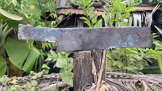 Knife Making  Forging A Powerful Hunting Knife From The Piece Of Leaf Spring [upl. by Vivyan]