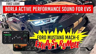 First Look 📣 BORLA Active Performance Sound for EVs  Ford Mustang MachE Exhaust Rumble SEMA 2022 [upl. by Nylevol385]