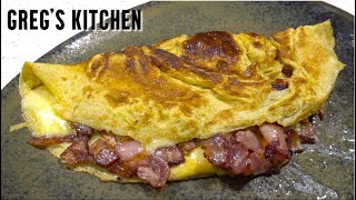 Creamy Cheese and Bacon Omelette Recipe [upl. by Ybok]