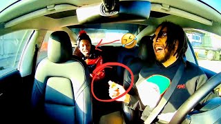 Uber driver pranks he has a GUN in the car🤣 [upl. by Vite]