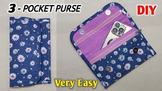 VERY EASY  DIY CLUTCH WALLET WITH MULTIPLE POCKETS  Easy Purse Bag Sewing Tutorial  Purse Making [upl. by Madelina]