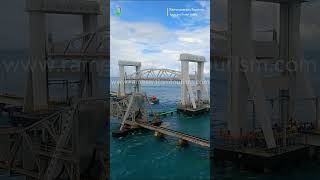 New Pamban Bridge Vertical Uplift open  Pamban bridge newpambanbridge rameshwaram [upl. by Nillok618]