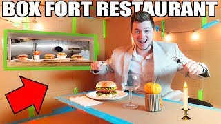 BOX FORT RESTAURANT CHALLENGE 📦🍔 Box Kitchen Food amp More [upl. by Ferreby]